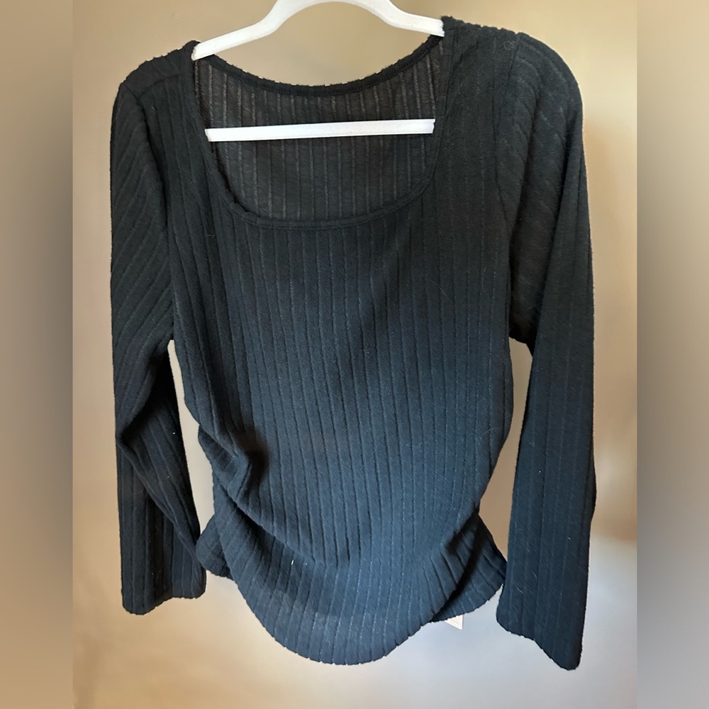 NEW Shein Black Long Sleeve Sweater with Ruching